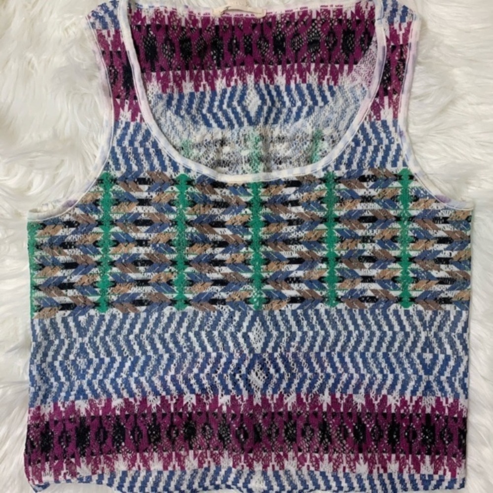 Forever 21 Y2K tribal pattern cropped tank top